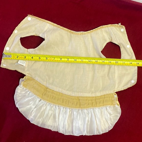 Ruffle Gold Dog Dress Matching Leash Formal Pearl Studded Bow Accent Pet Wedding - Picture 8 of 13